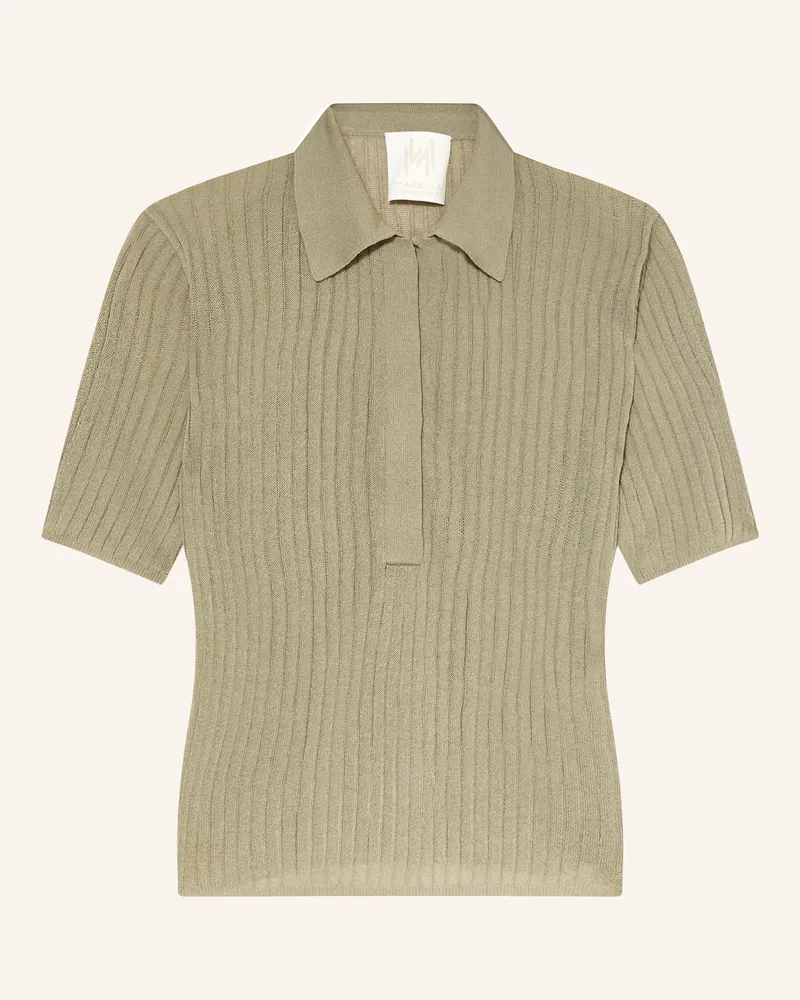 MARELLA Strick-Poloshirt Oliv