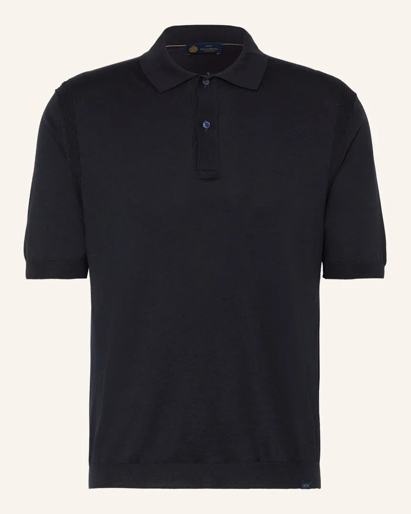 Paul & Shark Strick-Poloshirt mit Seide Dunkelblau