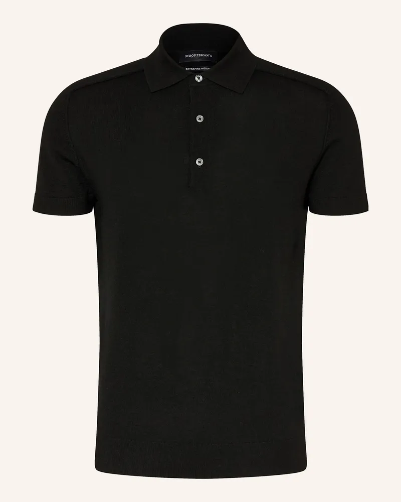 Strokesman's Strokesman Strick-Poloshirt schwarz Schwarz