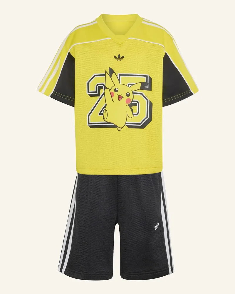 adidas Adidas Pokemon Shorts-Set, Jersey, Lockerer Schnitt gelb Schwarz