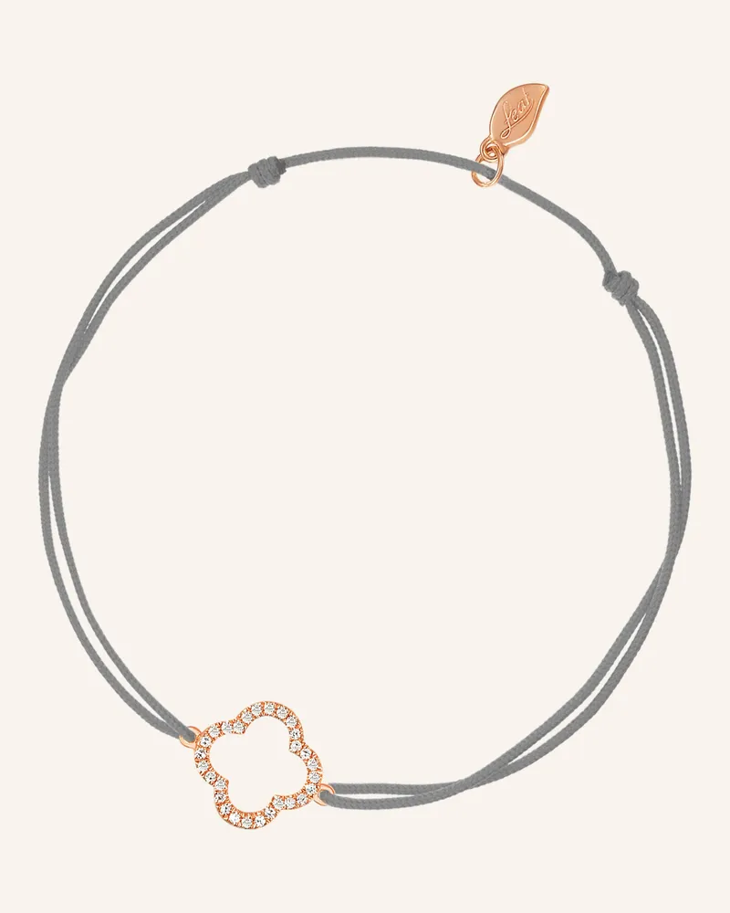 Leaf Freundschaftsarmband Clover Aus 18 Karat Roségold Mit Diamanten grau Grau