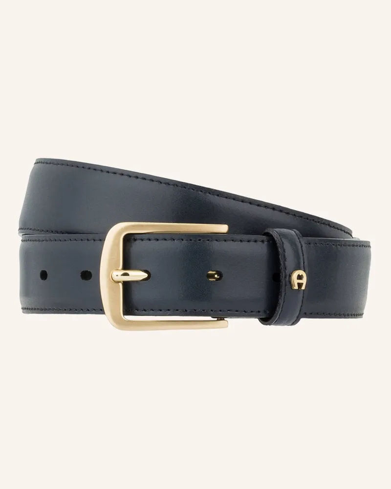 Aigner Ledergürtel Business blau Marine