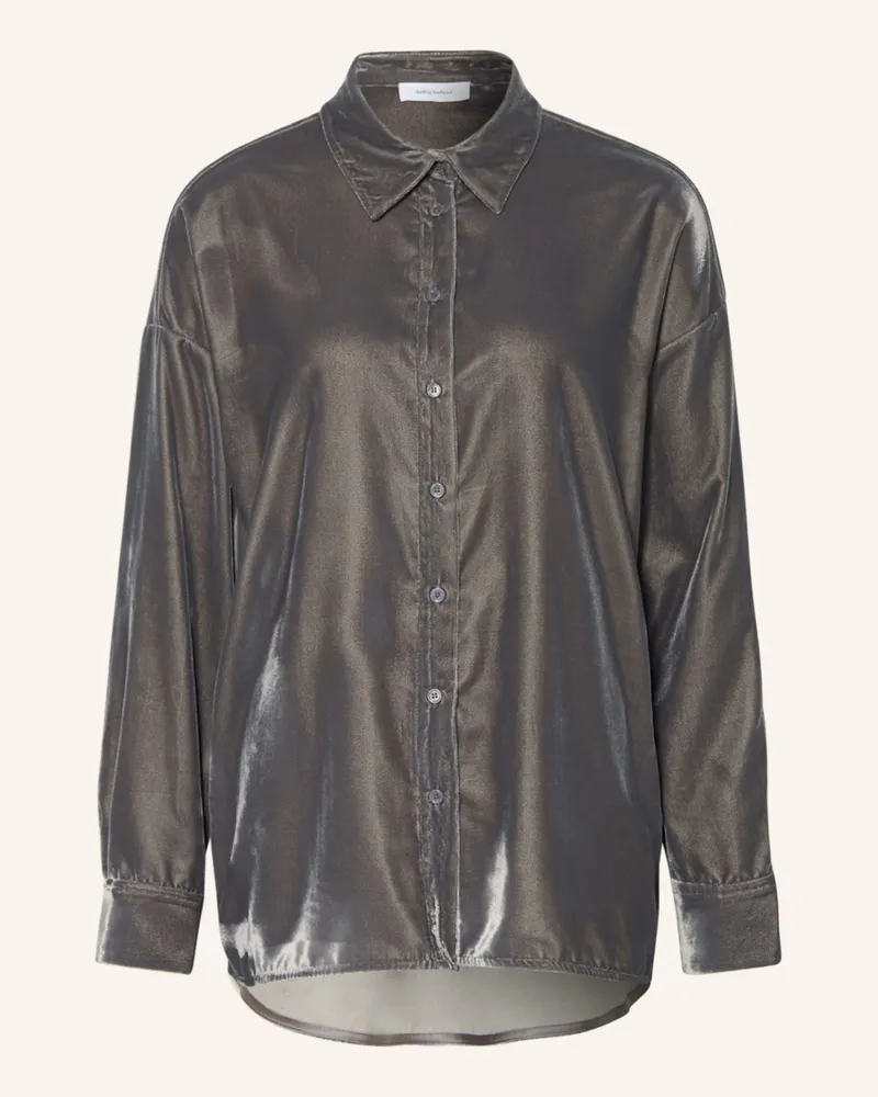 Darling Harbour Hemdbluse Aus Samt grau Grau