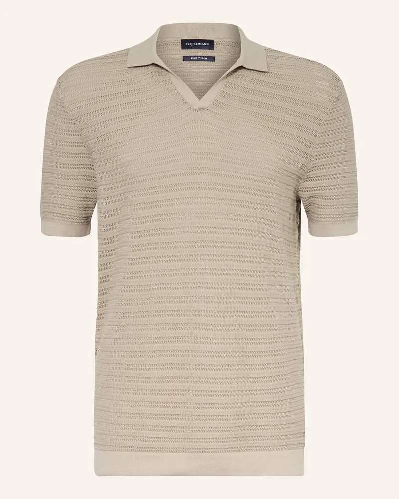 Strokesman's Strick-Poloshirt Khaki