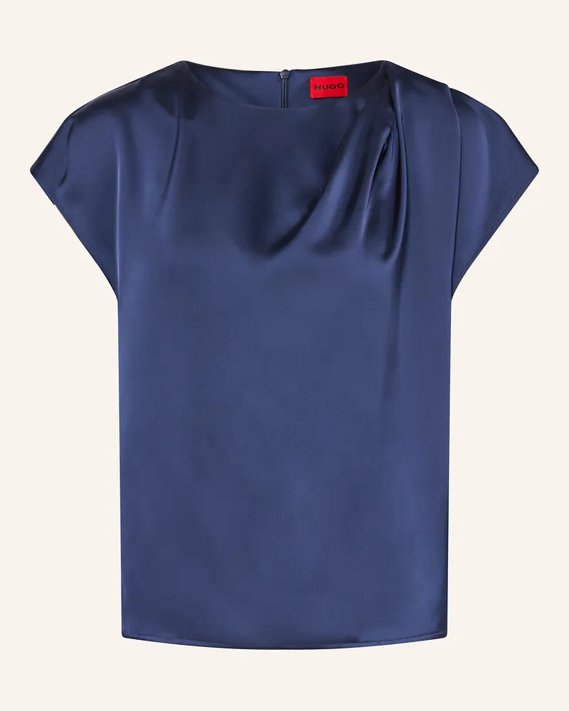 HUGO BOSS Blusentop CIMYA aus Satin Dunkelblau