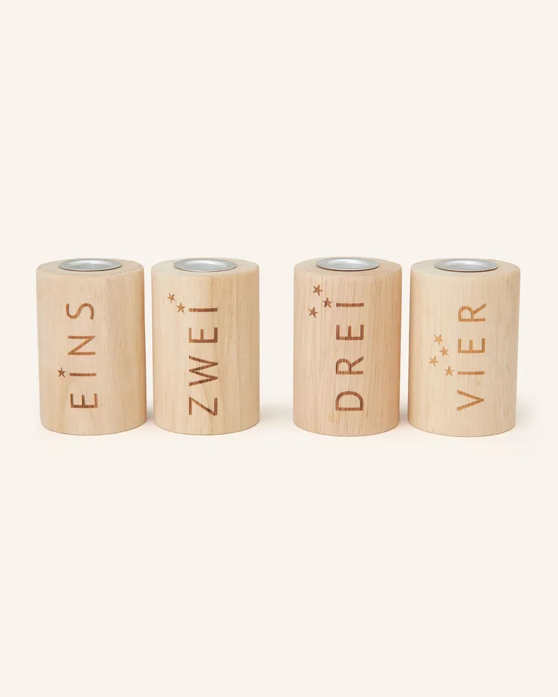 räder 4er-Set Kerzenhalter Hellbraun