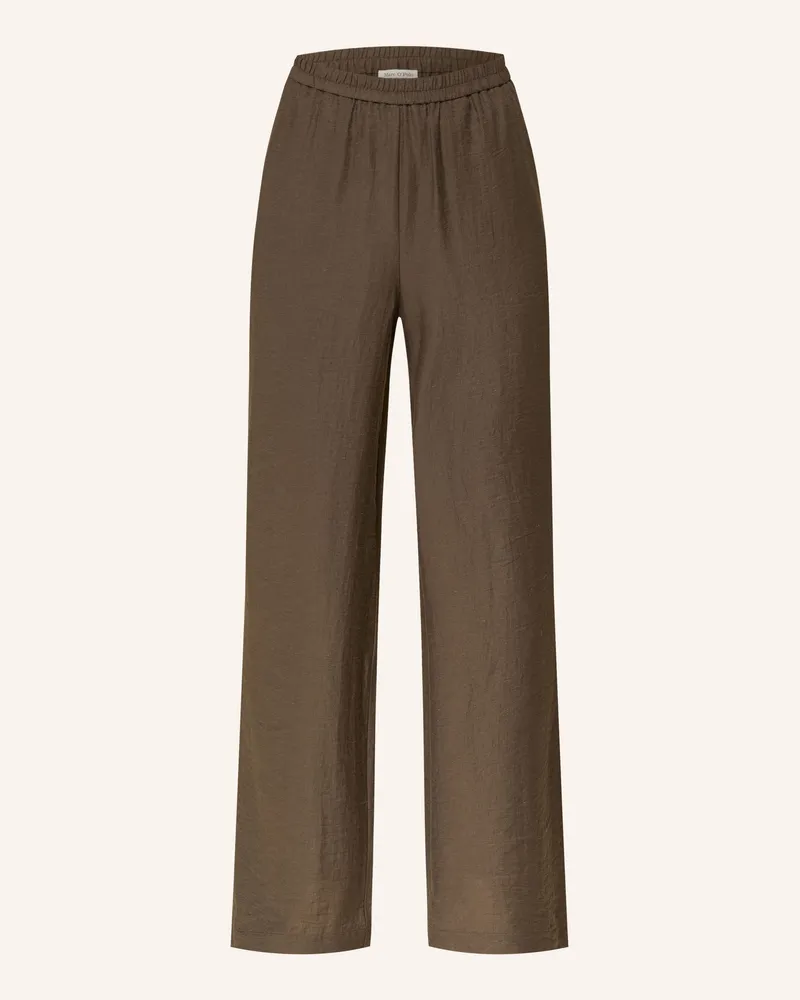 Marc O'Polo Marlenehose gruen Dunkelbraun