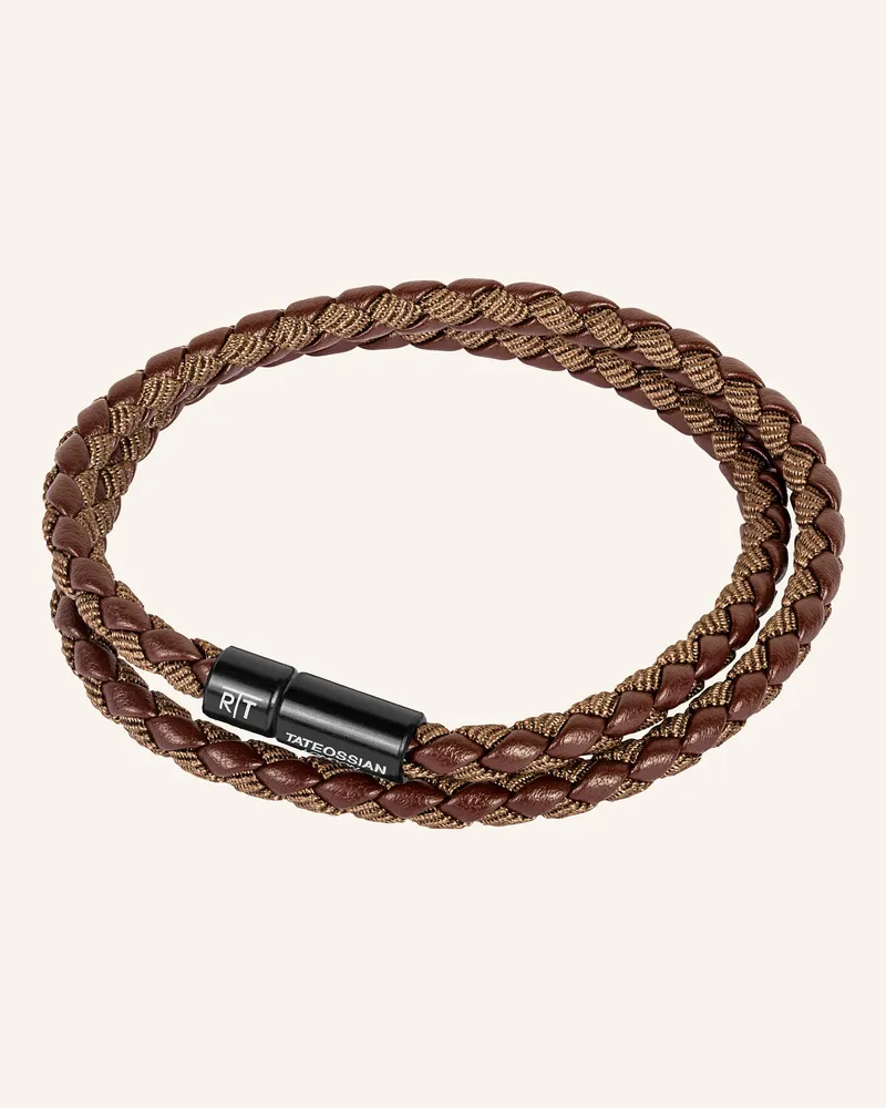Tateossian Armband Aus Öko-Leder Mit Aluminiumverschluss braun Braun