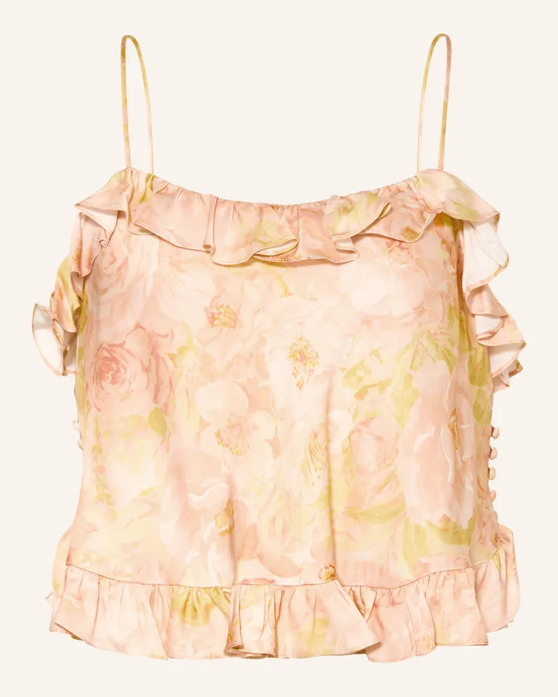 Sandro Satintop mit Rüschen Hellorange