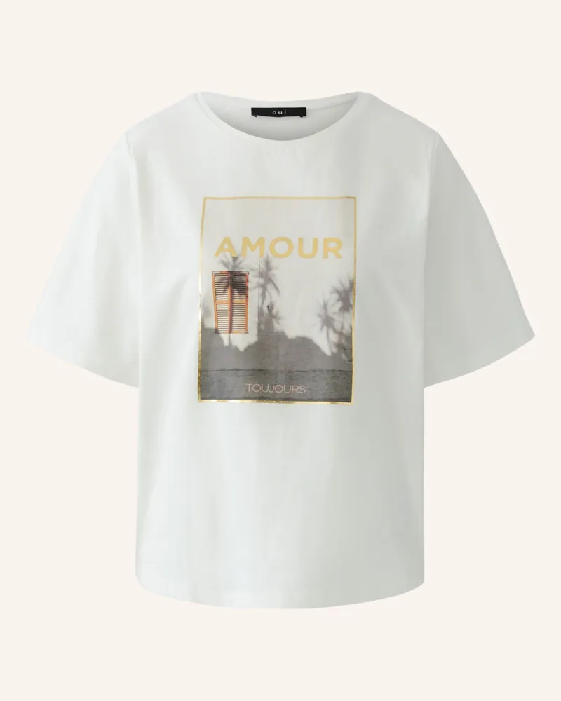 Oui  T-Shirt weiss Weiss