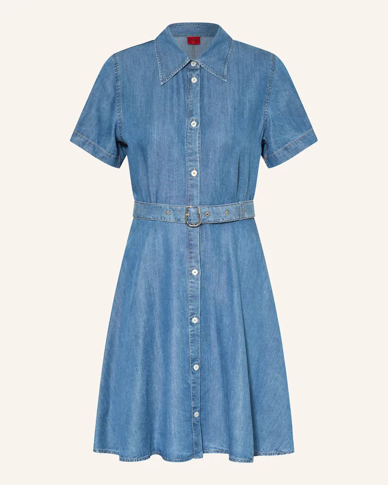 HUGO BOSS Hemdblusenkleid KASTAMI in Jeansoptik Blau