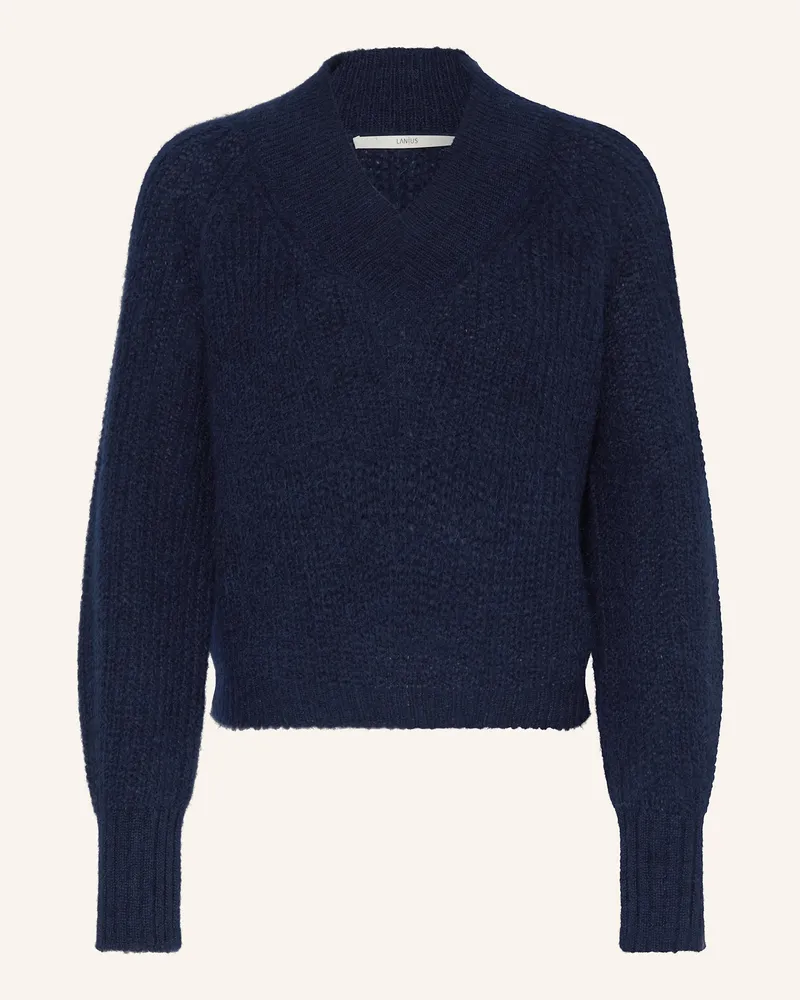 Lanius Alpaka-Pullover blau Dunkelblau