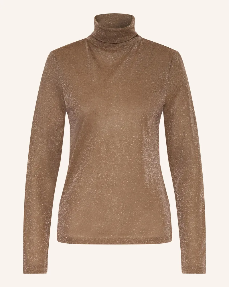 Drykorn Rollkragenshirt Zerafne Mit Glitzergarn beige Taupe