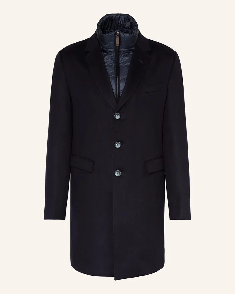 Herno Cashmere-Mantel mit herausnehmbarer Blende Dunkelblau