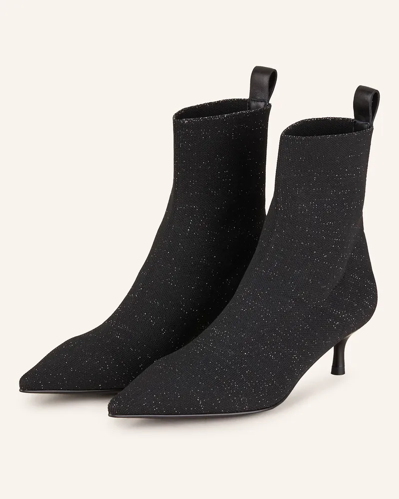 Marc Cain Stiefeletten mit Glitzergarn Schwarz