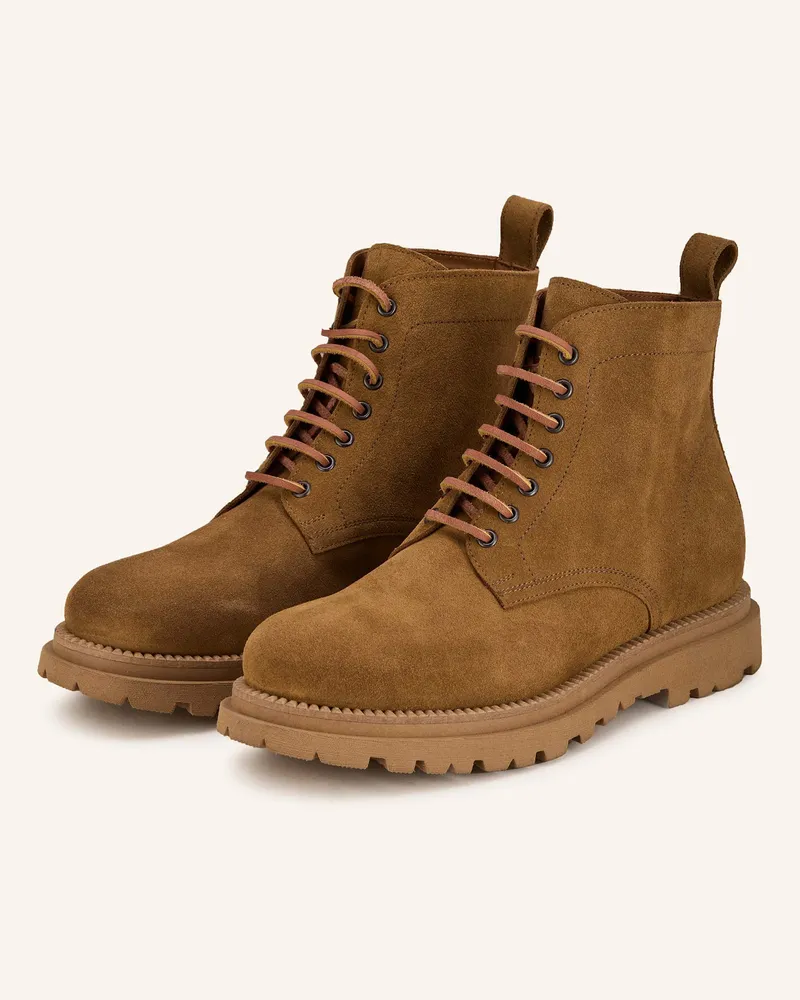 paul Schnürstiefeletten Cognac