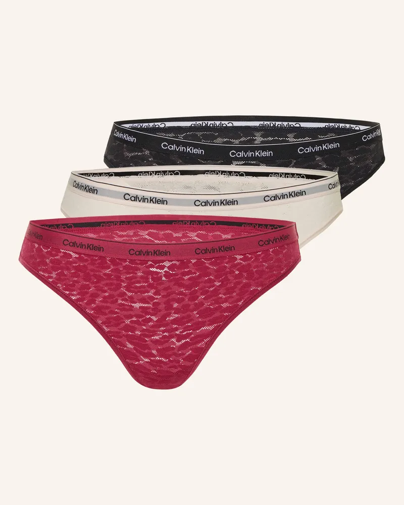 Calvin Klein 3er-Pack Slips MODERN LACE Fuchsia