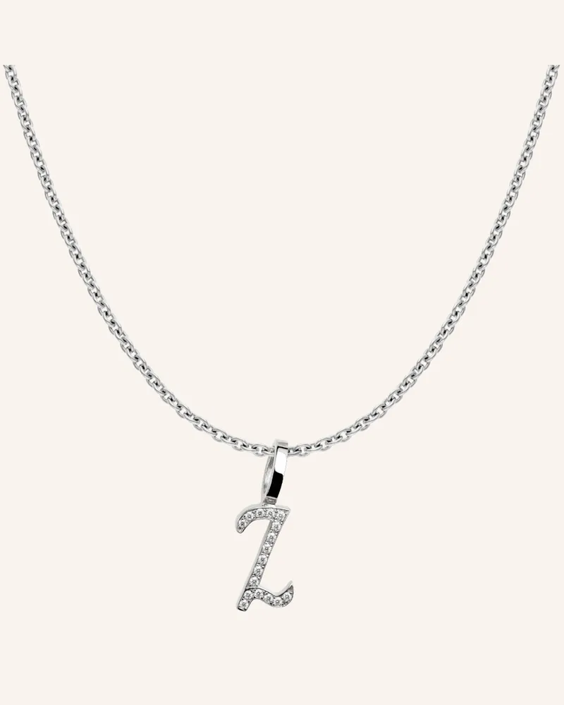 CADA Kette Tiny Diamond Letter Z silber Weissgold