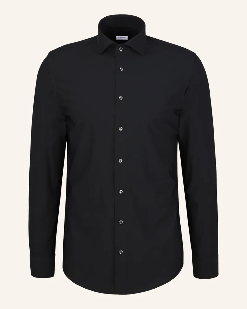 Seidensticker Performance-Hemd Slim Fit schwarz Schwarz