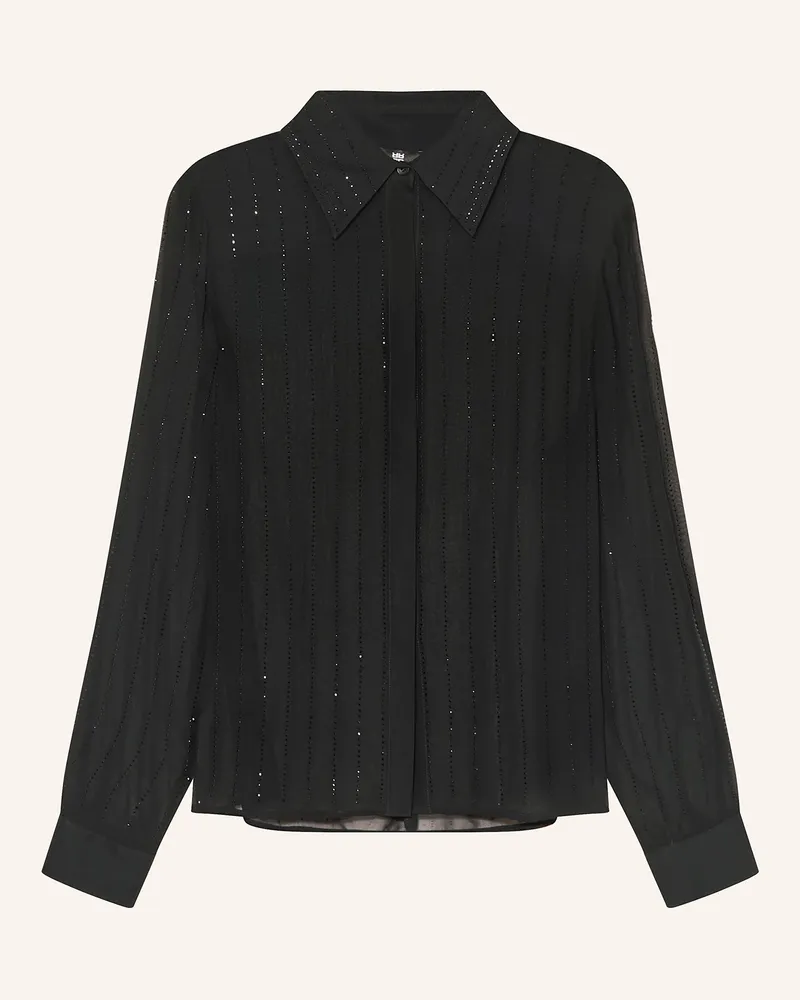 Riani Hemdbluse mit Schmucksteinen Schwarz