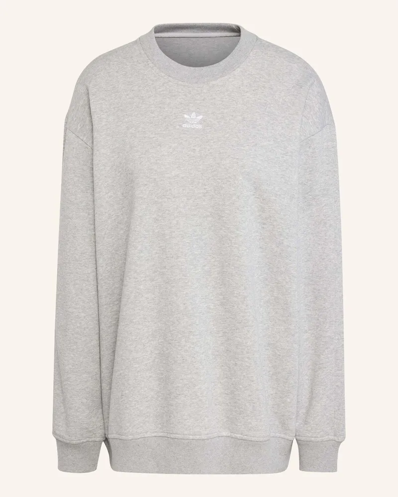 adidas Essentials Fleece-Sweatshirt, Rundhalsausschnitt, Lang, Oversized grau Grau