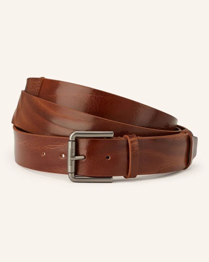 Max Mara Ledergürtel BUCKLE40XLONG Braun