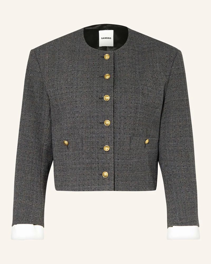 Sandro Kastenjacke mit Schmucksteinen Grau