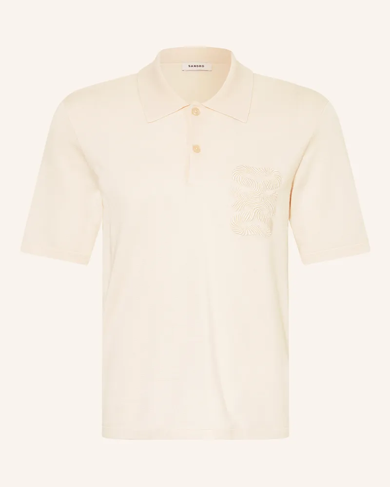 Sandro Strick-Poloshirt Creme