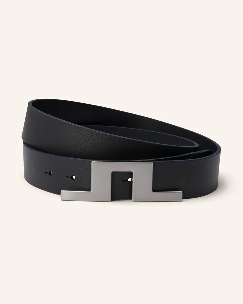 J.Lindeberg Ledergürtel blau Dunkelblau