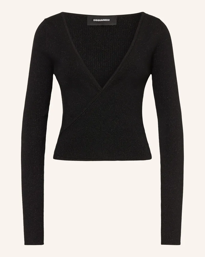 Dsquared2 Strickjacke mit Glitzergarn Schwarz