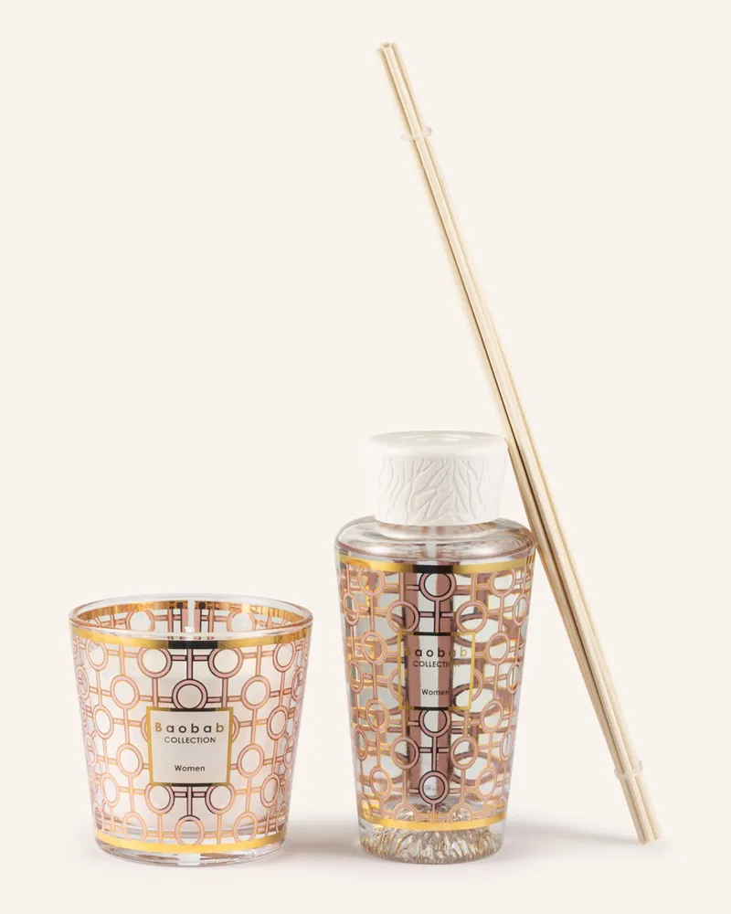 Baobab Collection Set Women: Duftkerze Und Raumduft rosa Weiss