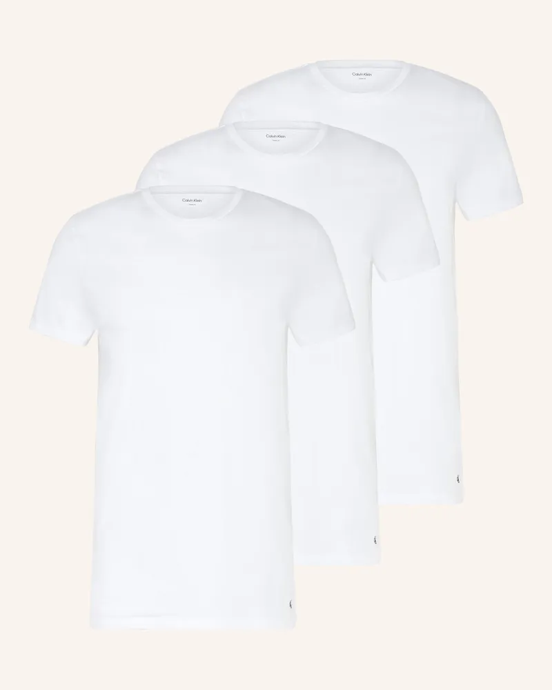 Calvin Klein 3er-Pack T-Shirts 100% Cotton weiss Weiss