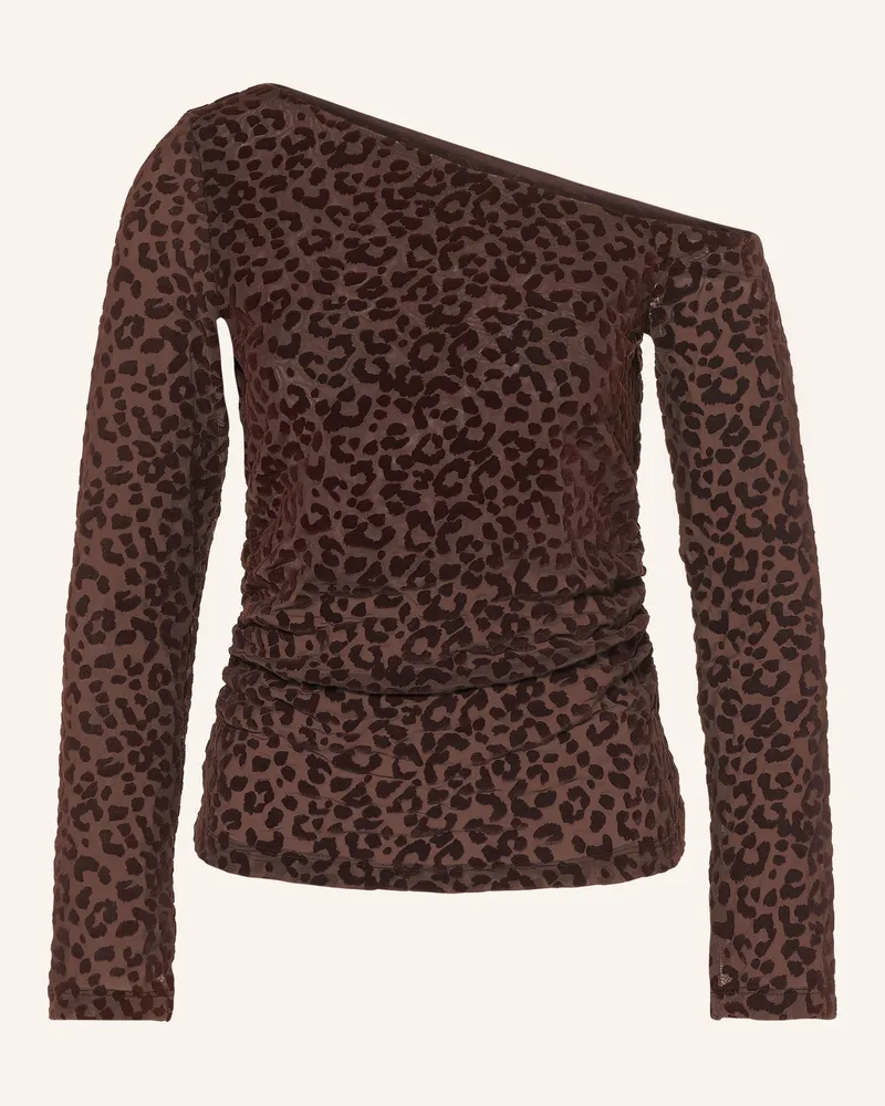 AllSaints One-Shoulder-Bluse Mimi Aus Mesh braun Braun