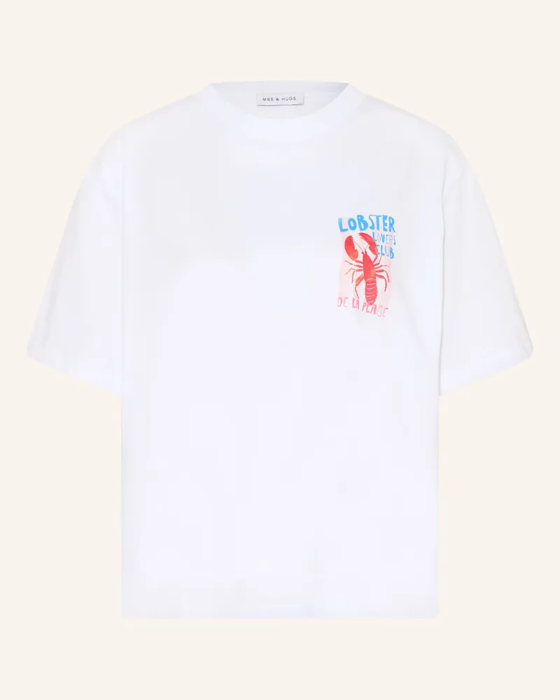 Mrs & HUGS T-Shirt weiss Weiss