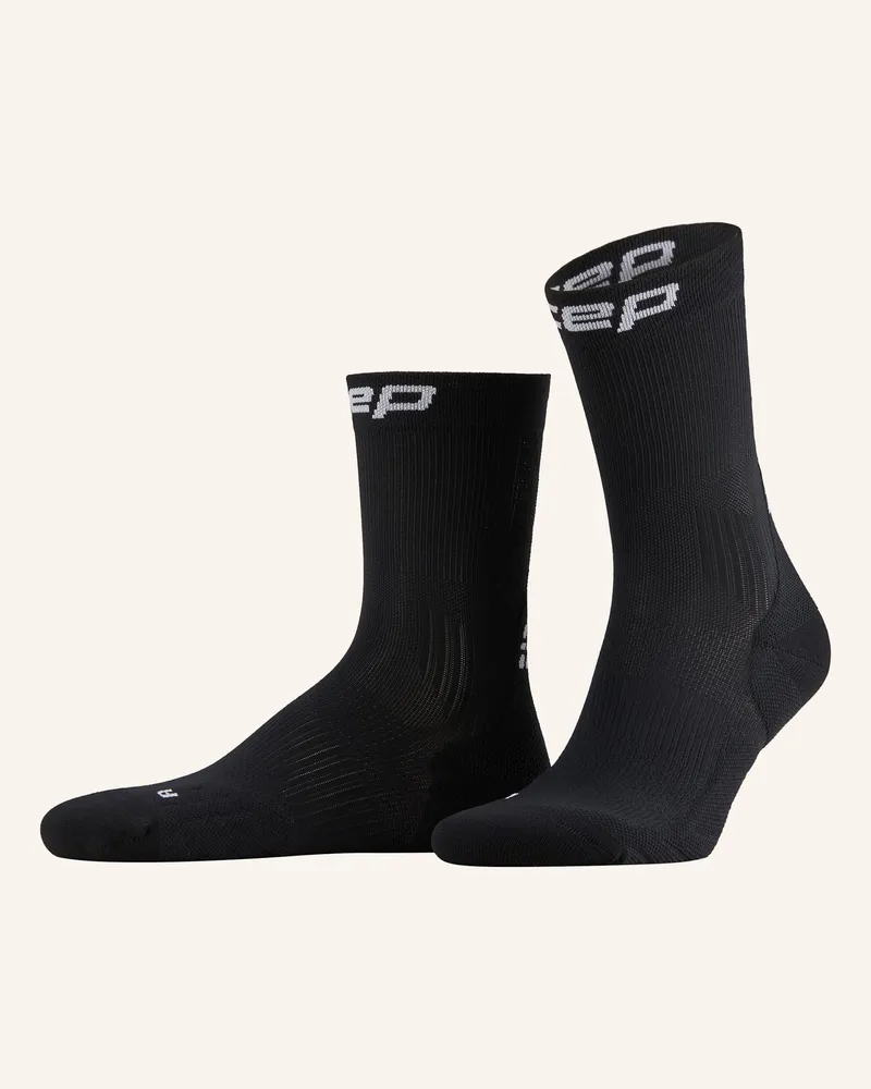 CEP Laufsocken CORE RUN MID CUT Schwarz