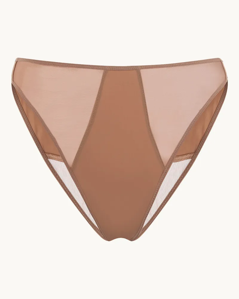 Wolford Lingerie Tanga Sheer Opaque Brief braun Camel