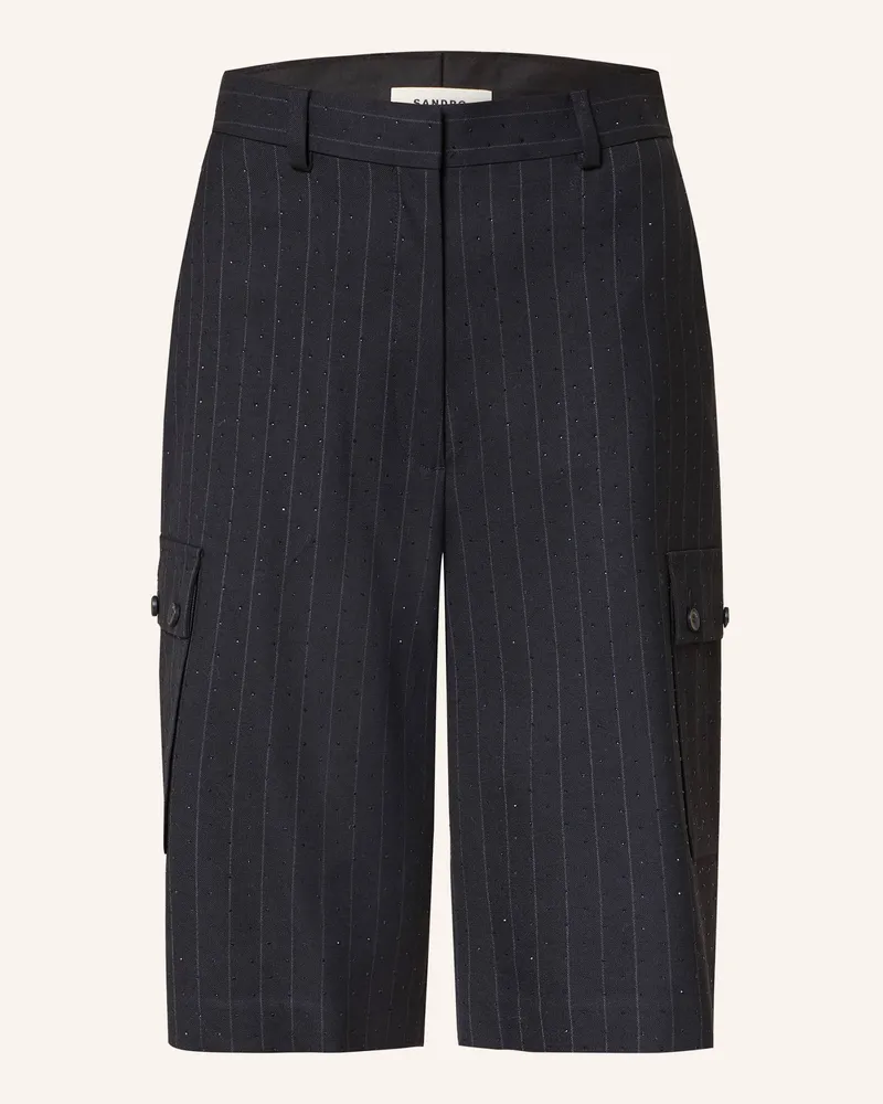 Sandro Cargoshorts mit Schmucksteinen Dunkelblau