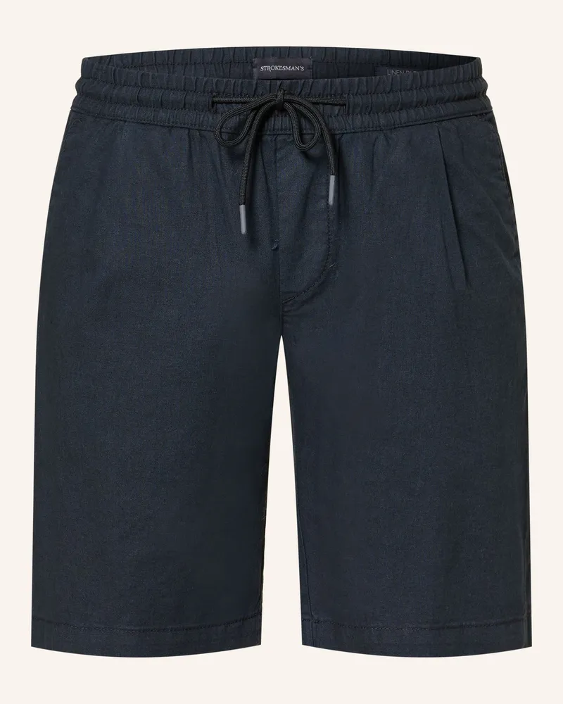Strokesman's Shorts Regular Fit Mit Leinen blau Dunkelblau