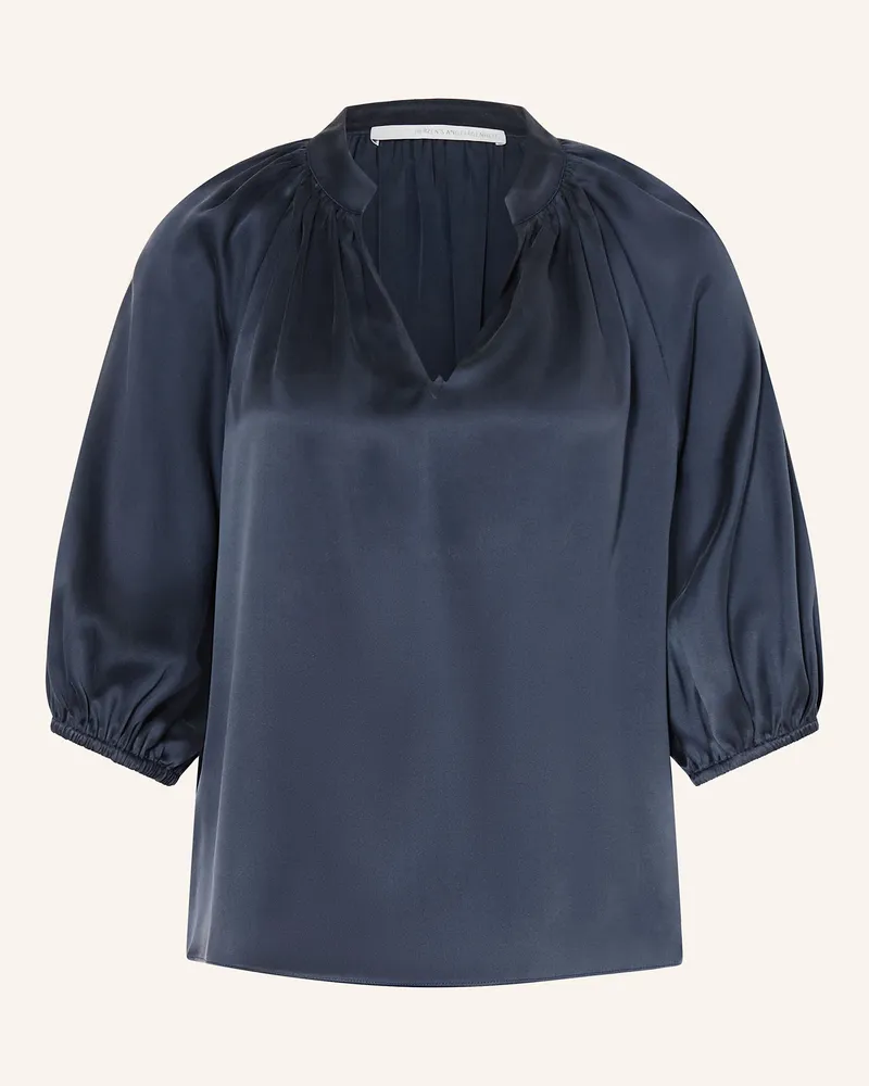 Herzen's Angelegenheit Seidenbluse mit 3/4-Arm Dunkelblau