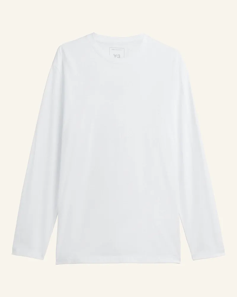 Y-3 Y-3 Grafik Langärmliges Shirt weiss Weiss