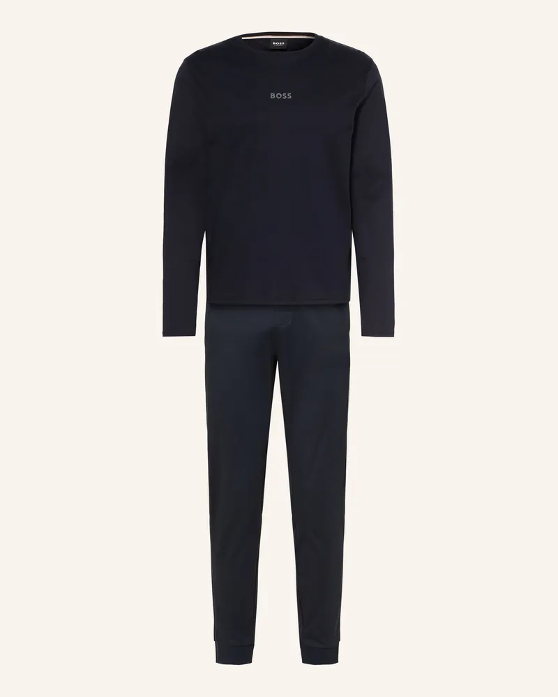 HUGO BOSS Schlafanzug Xmas blau Dunkelblau