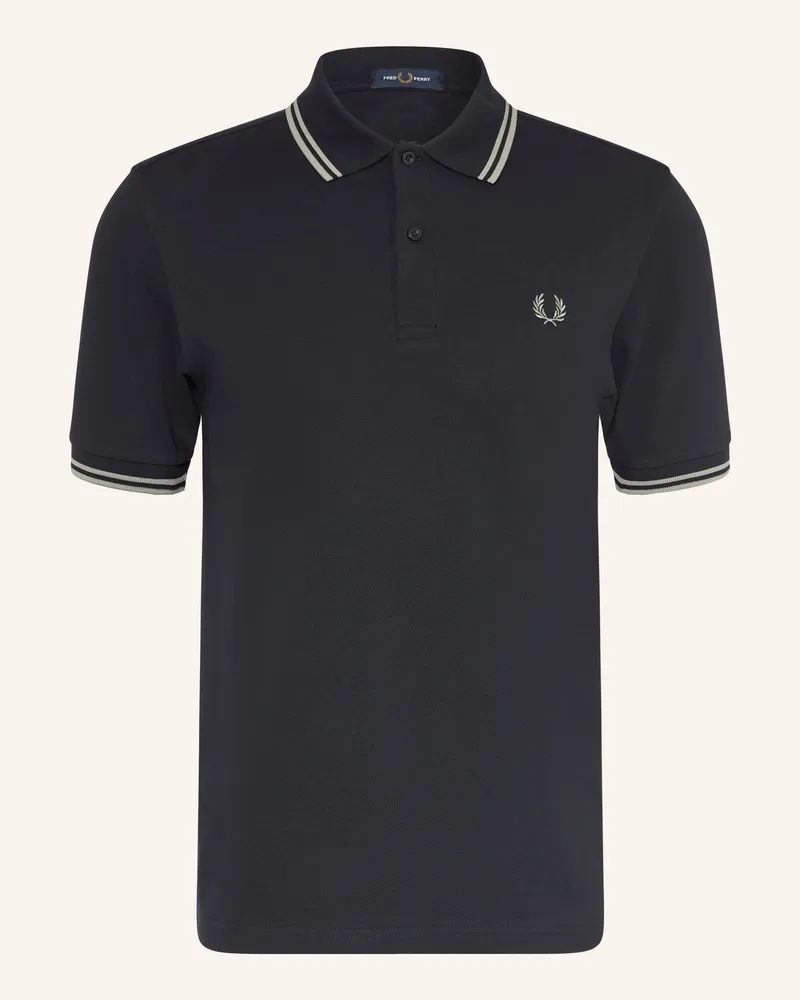 Fred Perry Piqué-Poloshirt blau Dunkelblau
