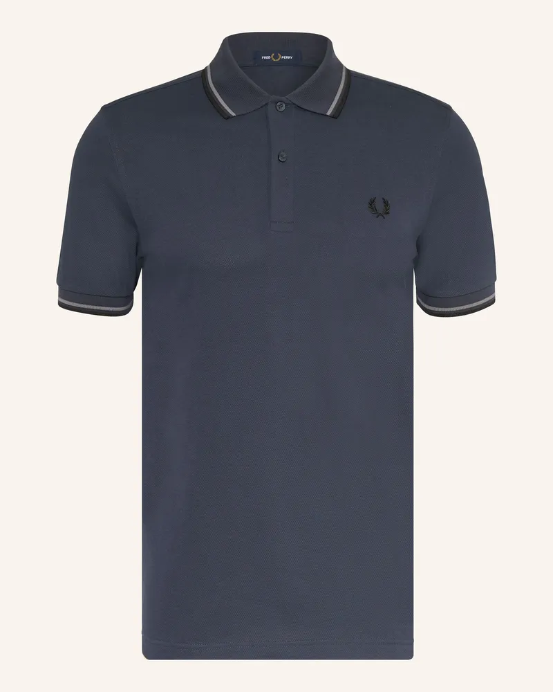 Fred Perry Piqué-Poloshirt blau Dunkelblau