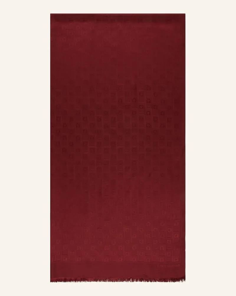 Ferragamo Seidenschal MONOGRAM Dunkelrot