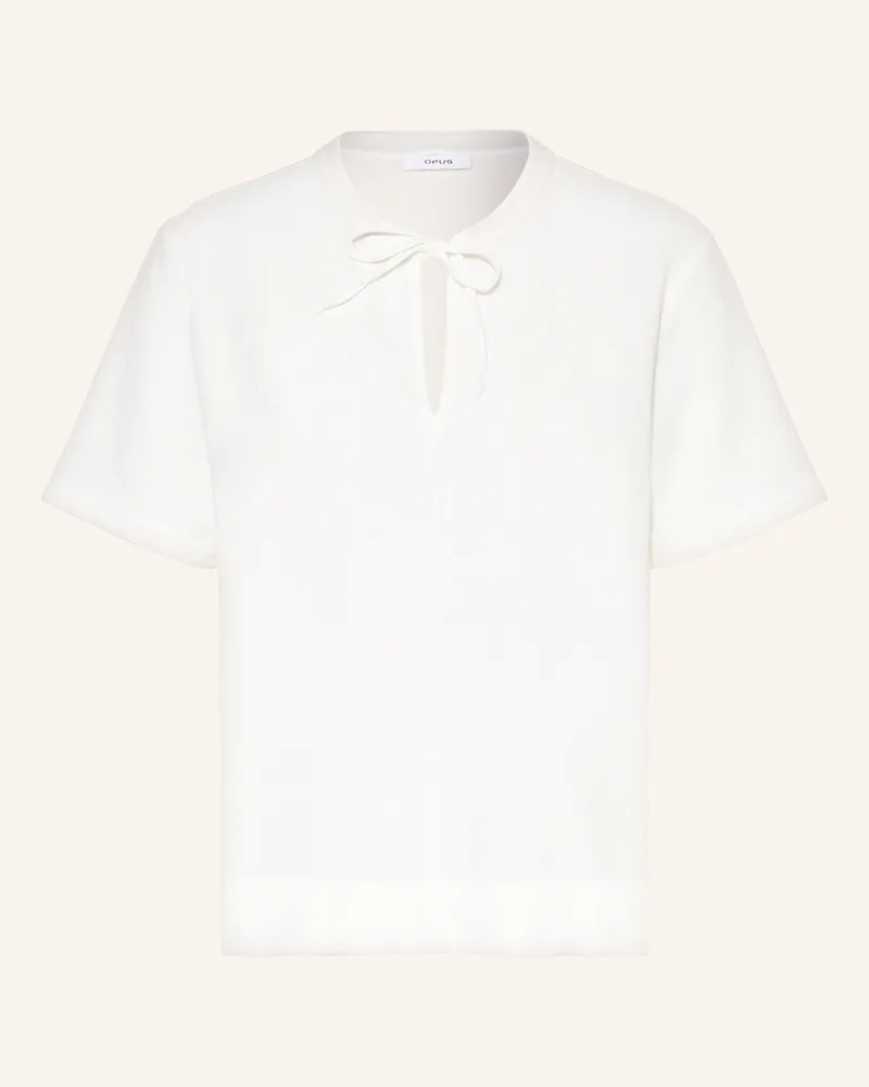 OPUS T-Shirt SERGLI im Materialmix Weiss