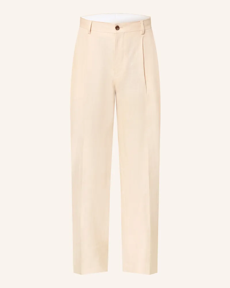 NN 07 Leinenhose Justin Relaxed Fit weiss Creme