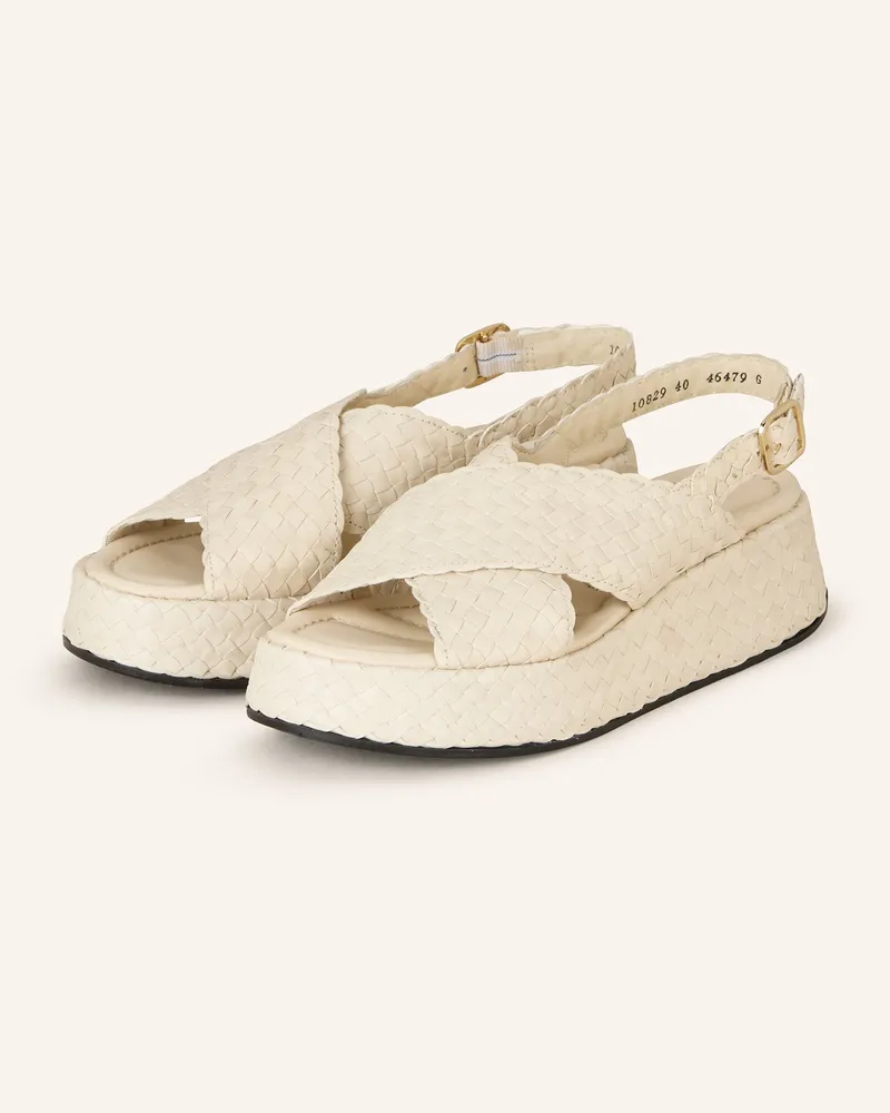 Pons Quintana Plateau-Sandalen MAUI Creme