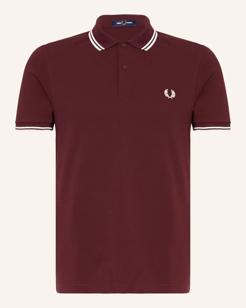 Fred Perry Piqué-Poloshirt Dunkelrot