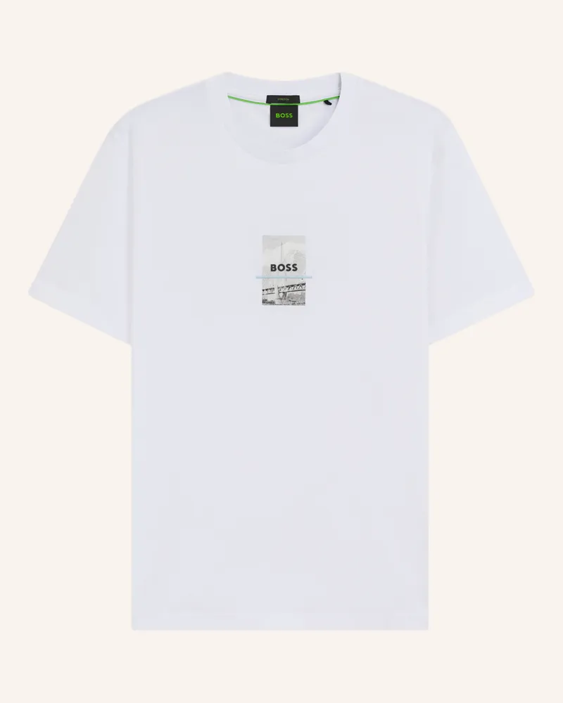 HUGO BOSS T-Shirt TEE PHOTOPRINT Relaxed Fit Weiss