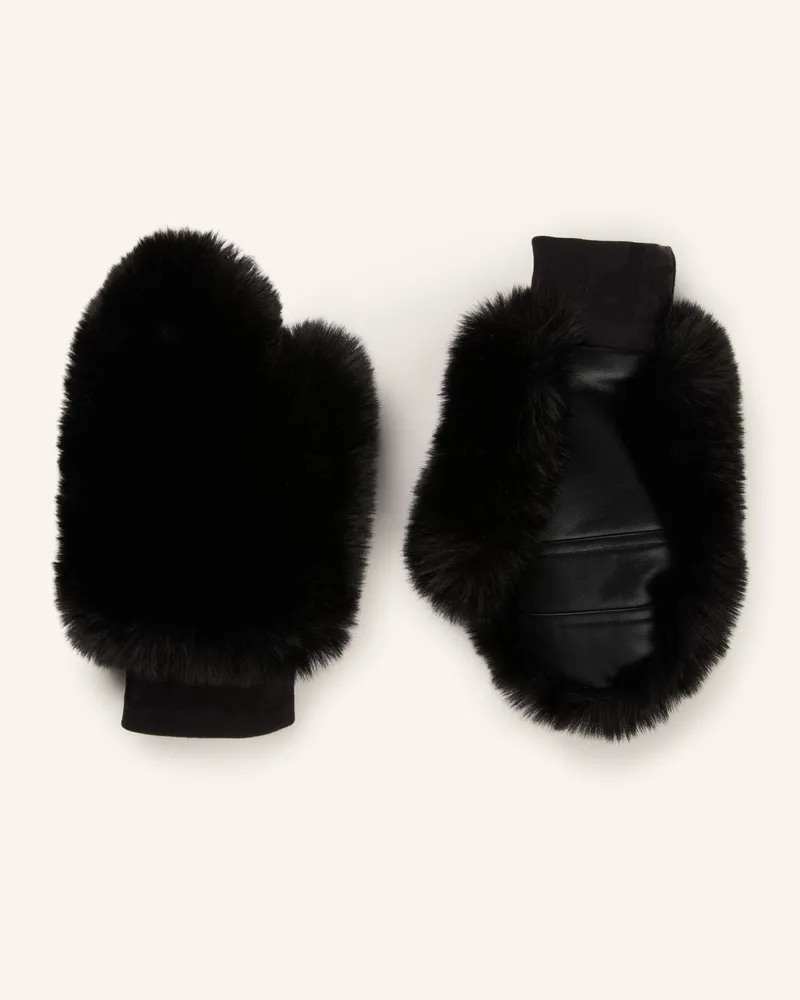 Sportalm Handschuhe Aus Kunstfell schwarz Schwarz